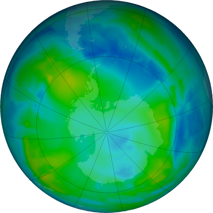 Antarctic ozone map for 17 May 2011